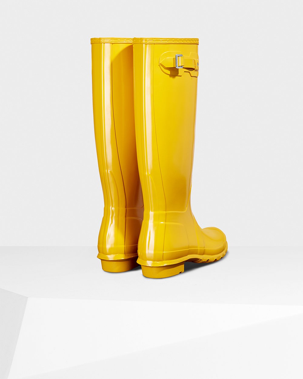 Womens Hunter Tall Rain Boots Yellow - Original Gloss - 1296475-FJ